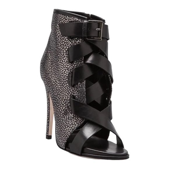 💕x2HP💕Diane von Furstenberg Radcliff Lace-Up Bootie metallic dark silver - Picture 2 of 14